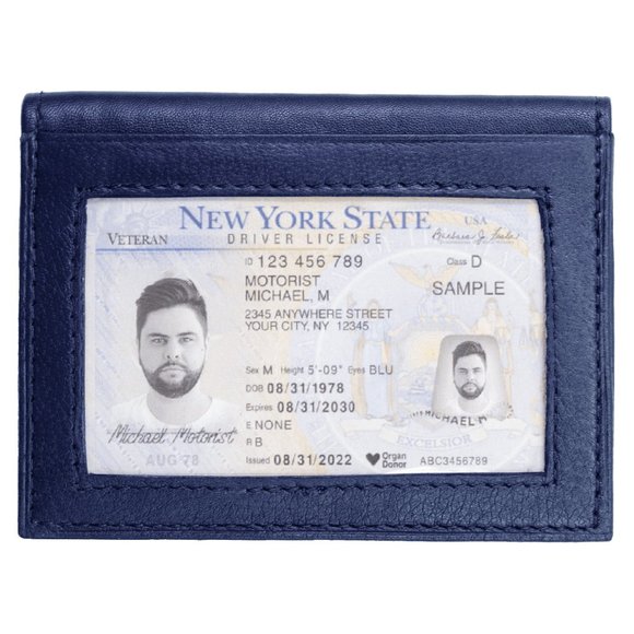 Genuine Leather Men Bifold Mini ID Holder Credit Card Case Organizer - Picture 2 of 7